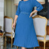 VESTIDO PLISSADO AZUL G