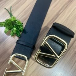 CINTO VALENTINO PRETO COURO